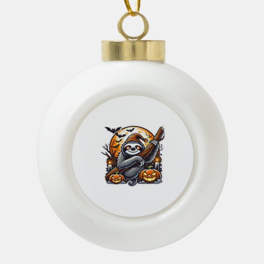 Niedlich Night Sloth Halloween Klassischer T - Shi Keramik Kugel-Ornament (Vorderseite)