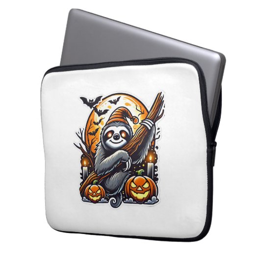 Niedlich Night Sloth Halloween Klassischer T - Shi Laptopschutzhülle (Vorderseite Links)