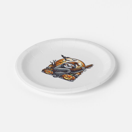 Niedlich Night Sloth Halloween Klassischer T - Shi Pappteller (Schrägansicht)