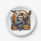 Niedlich Night Sloth Halloween Klassischer T - Shi Pappteller (Vorderseite)