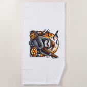 Niedlich Night Sloth Halloween Klassischer T - Shi Strandtuch (Vorderseite)