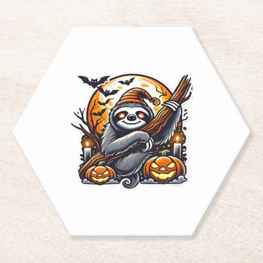 Niedlich Night Sloth Halloween Klassischer T - Shi Untersetzer (Vorderseite)