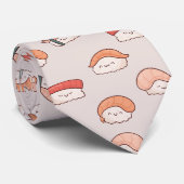 Niedlich Nigiri Sushi Seamless Pattern Neck Tie Krawatte (Gerollt)
