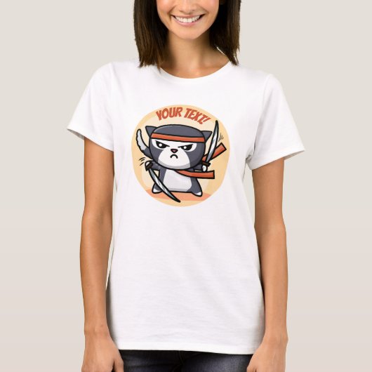Niedlich Ninja Cat T-Shirt (Vorderseite)