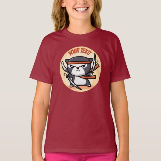 Niedlich Ninja Cat T-Shirt (Vorderseite)