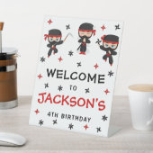 Niedlich Ninja Karate Birthday Boy Begrüßungszeich Sockelschild (In SItu)