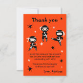 Niedlich Ninja Kids - Kriegermädchen Geburtstagspa Dankeskarte (Vorderseite)