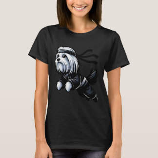 Niedlich Ninja Maltese Doppy Puppy Art Lover Sam T-Shirt