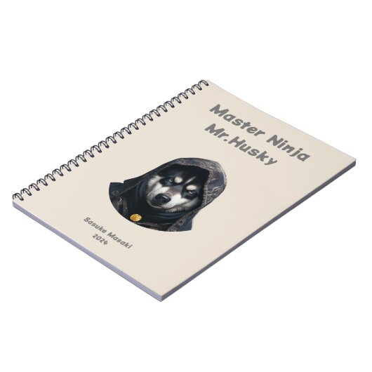 Niedlich Ninja Master Husky individuelle Notebook- Notizblock (Linke Seite)