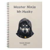 Niedlich Ninja Master Husky individuelle Notebook- Notizblock (Vorderseite)