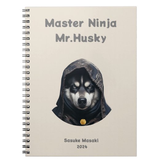 Niedlich Ninja Master Husky individuelle Notebook- Notizblock (Vorderseite)