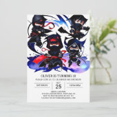 Niedlich Ninja Secret Agent Geburtstag Einladung (Stehend Vorderseite)