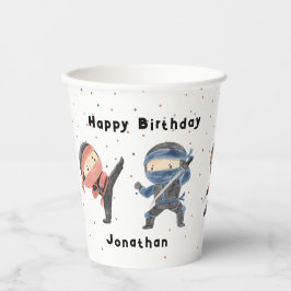 Niedlich Ninja Warrior Kinder Individuelle Name Ge Pappbecher