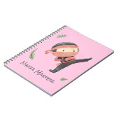 Niedlich Ninja Warrior - Kinder Individuelle Name Notizblock (Linke Seite)