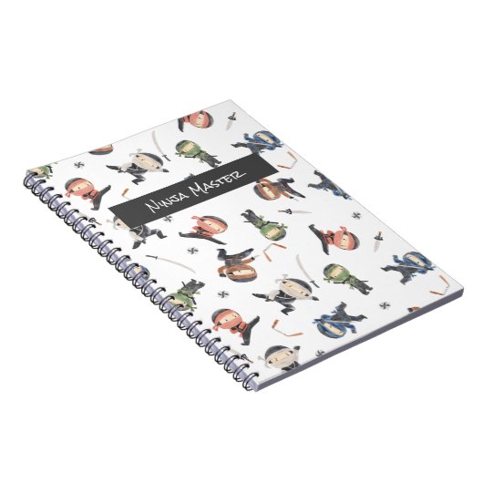 Niedlich Ninja Warrior - Kinder Individuelle Name Notizblock (Rechte Seite)