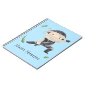 Niedlich Ninja Warrior - Kinder Individuelle Name Notizblock (Linke Seite)