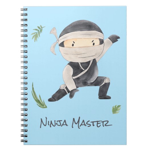 Niedlich Ninja Warrior - Kinder Individuelle Name Notizblock (Vorderseite)