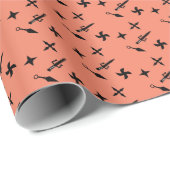 Niedlich Ninja Warrior Kindergeburtstag Geschenkpapier (Rolleneckpunkt)