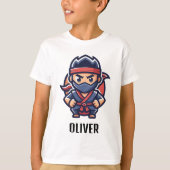 Niedlich Ninja Warrior Personalisiert T-Shirt (Vorderseite)