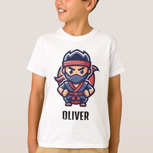 Niedlich Ninja Warrior Personalisiert T-Shirt (Vorderseite)