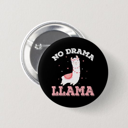 Niedlich No Drama Llama Button (Vorne & Hinten)