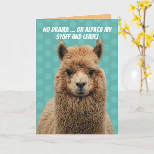 Niedlich No Drama Llama oder Alpaca Mein Stuhl Geb Karte (Gelbe Blume)