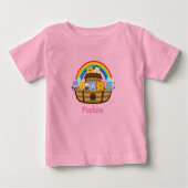 Niedlich Noah Ark Pink Baby T - Shirt (Vorderseite)