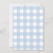 Niedlich Noahs Ark Blue Gingham Boho Baby Shower Einladung (Rückseite)
