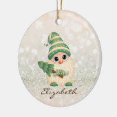 Niedlich Nordic Gnome Pine Tree Bokeh Keramik Ornament (Links)