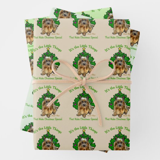 Niedlich Norwich Terrier Christmas Geschenkpapier Set (Beispiel)