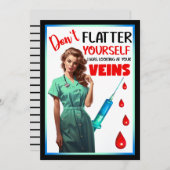 Niedlich Nostalgische Krankenschwester Pinup Flatt Dankeskarte (Vorne/Hinten)