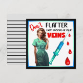 Niedlich Nostalgische Krankenschwester Pinup Flatt Feiertagskarte (Vorne/Hinten)
