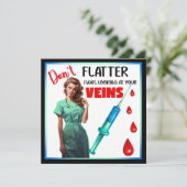 Niedlich Nostalgische Krankenschwester Pinup Flatt Feiertagskarte (Stehend Vorderseite)