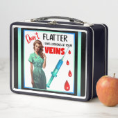 Niedlich Nostalgische Krankenschwester Pinup Flatt Metall Brotdose (Beispiel)