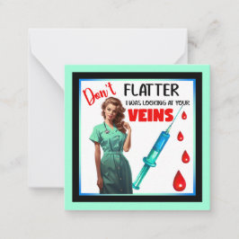 Niedlich Nostalgische Krankenschwester Pinup Flatt Mitteilungskarte
