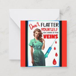 Niedlich Nostalgische Krankenschwester Pinup Flatt Mitteilungskarte