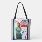 Niedlich Nostalgische Krankenschwester Pinup Flatt Tasche (Rückseite)