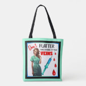 Niedlich Nostalgische Krankenschwester Pinup Flatt Tasche (Rückseite)