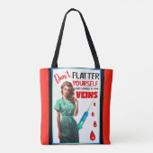 Niedlich Nostalgische Krankenschwester Pinup Flatt Tasche (Rückseite)