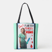 Niedlich Nostalgische Krankenschwester Pinup Flatt Tasche (Rückseite)