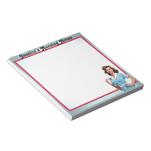 Niedlich Nostalgische Krankenschwester Pinup_ Ich  Notizblock (angewinkelt)