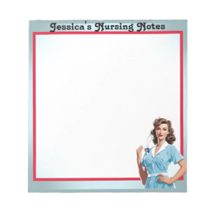 Niedlich Nostalgische Krankenschwester Pinup_ Ich  Notizblock