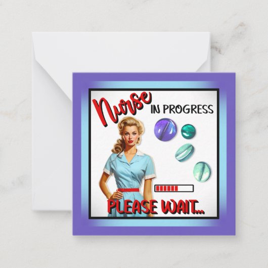 Niedlich Nostalgische Krankenschwester Pinup im Ga Mitteilungskarte (Vorderseite)