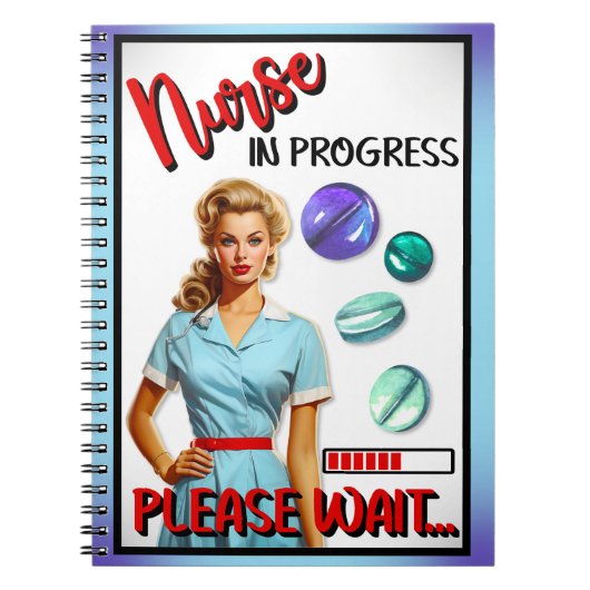 Niedlich Nostalgische Krankenschwester Pinup im Ga Notizblock (Vorderseite)
