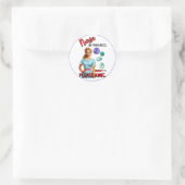 Niedlich Nostalgische Krankenschwester Pinup im Ga Runder Aufkleber (Tasche)