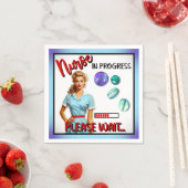 Niedlich Nostalgische Krankenschwester Pinup im Ga Serviette (Beispiel)