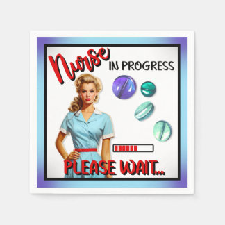Niedlich Nostalgische Krankenschwester Pinup im Ga Serviette