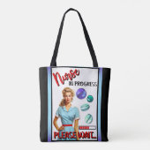 Niedlich Nostalgische Krankenschwester Pinup im Ga Tasche (Rückseite)