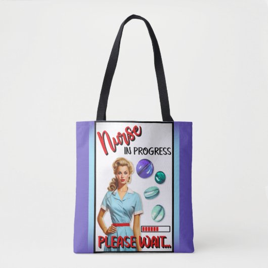 Niedlich Nostalgische Krankenschwester Pinup im Ga Tasche (Vorderseite)