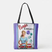 Niedlich Nostalgische Krankenschwester Pinup im Ga Tasche (Rückseite)